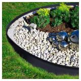 No Dig Landscape Edging 2\" x 33FT Kit, Plastic Edging for Landscaping with 100 Spikes, for Garden, Lawn, Flower Beds and Yard, Black