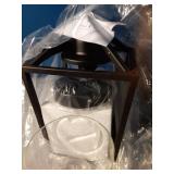 (Small chip in Glass)JIAYASHOUS Black Pendant Lights Kitchen Island, 1-Light Light Fixtures, Farmhouse Island Lighting,Lantern Pendant Light for Hallway Foyer Dinning Room with Clear Glass Shade, Adju