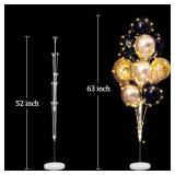 Cicicooie Balloon Centerpieces for Floor with String Light 2 Set Black Balloon Stand Kit Holder Decoration for Wedding Adult Birthday Party Men Bachelor Party