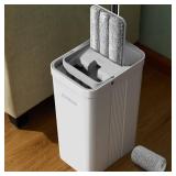JOYMOOP Hands-Free Self-Cleaning Microfiber Mop and Bucket with Wringer Set for Home, Mops for Floor Cleaning and Wall Cleaner, Hardwood, Tile, Laminate, Vinyl Floors, Smooth Walls, and Glass Windows