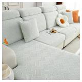 ONE PIECE hyha Individual Couch Cushion Covers, Stretch Magic Sofa Seat Cushion Covers Washable, Dog Couch Sofa Slipcover for Pets, Kid with Elastic Bottom(Medium, Light Grey)