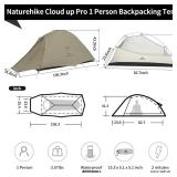 Naturehike Cloud-Up 1 Person Tent, Lightweight Backpacking Tents for One Man, Waterproof Ultralight One Person Tent for Camping Hiking Backpacking