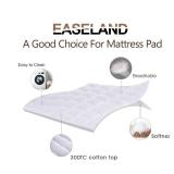 EASELAND King Size Mattress Pad Pillow Top Mattress Cover Quilted Fitted Mattress Protector Cotton 8-21\" Deep Pocket Cooling Topper (78x80 Inches, White)