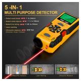 PREXISO 5-in-1 Stud Finder with Laser Level Marking & Ultrasound Distance Measure - Area, Volume, Addition | Wood, AC Wire Detector - Wall Scanner Beam Finders for Dry Interior Walls, Metal Studs