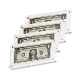 ONE PACK IEEK Acrylic Dollar Bill Display Case Dollar Frame Clear Paper Money Holders Currency Ticket Protector Paper Money Frame for Bill Collectors,7.3 x 3.5 Inch