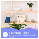 My Cinema Lightbox Cinema Light Box Letter Board - 12x9-Inch Light Up Signs with 100 Letters, Numbers, and Symbols - Neon Sign with White LED, RGB, and Color Freeze Mode for Home Decor