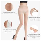 TWO PACK WAJIAFAR Sheer Tights for Women 30D Control Top Pantyhose High Waist Compression Leggings with Footless 2 Pairs