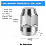 ONLY FOUR PIECES, MISSING 16 NPAUTO Lug Nut M14 x 1.5 Thread, Chrome Set of 4 Lug Nuts Closed End Bulge Acorn 1.4