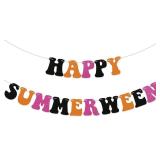 Happy Summerween Banner Summerween Birthday Party Decorations Summer Halloween Ghost Birthday Bachelorette Party Decorations