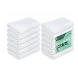 TOALLA (Pack of 12 White Bath Towels Bulk 20x40 Inches -100% Cotton Economy Cheap Bath Towels for Commercial Uses, Gym, Salon, Spa & Hair -Lightweight Bath Towels Quick Drying -Bath Towels Sets Bulk