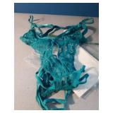 Avidlove Women One Piece Lingerie Deep V Lace Bodysuit Babydoll Teddy Underwear (Medium, Peacock Blue)