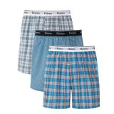 Hanes Originals Cotton Woven Boxers Pack, Moisture-Wicking Underwear for Men, 3-Pack
