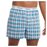 Hanes Originals Cotton Woven Boxers Pack, Moisture-Wicking Underwear for Men, 3-Pack