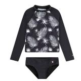 Hurley Long Sleeve Rash Guard 2-Piece Swimsuit