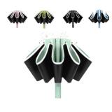 BAODINI Inverted UV Protection Umbrella for Rain and Sun Medium Size 46 inch arc Canopy UPF 50+ Rverse Compact Umbrella Auto Open Close for Travel