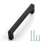 Ravinte 1 Pack Black Cabinet Pulls 5 Inch Square Cabinet Handles Matte Black Kitchen Hardware for Cabinet Drawer Pulls Come with Screwdriver