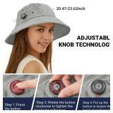 BLACK NOT GREY Sukeen Cotton Bucket Hat for Men Women Adjustable Knob Sun Hat UPF 50+ Wide Brim Fishing Hat for Walking Daily Outdoor Grey