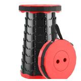 Doseno Foldable Stool, Camping Stools for Adults Thickened Portable Collapsible Retractable Stool for Fishing, Camp Chair for Hiking, BBQ, Parties, Outdoor Activities (Red)