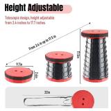 Doseno Foldable Stool, Camping Stools for Adults Thickened Portable Collapsible Retractable Stool for Fishing, Camp Chair for Hiking, BBQ, Parties, Outdoor Activities (Red)
