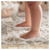 Ophanie Round Rugs 5Ft Ivory Circle Area Rug, Aesthetic Room Decor, Fluffy Fuzzy Bedroom Carpet, Plush Soft Shaggy Cream Living Room Rugs for Kids Home Decor, Nursery