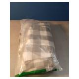 Smiry Rectangle Picnic Table Cloth, Elastic Waterproof Fitted Vinyl Tablecloths, Flannel Backed Buffalo Plaid Table Covers for Dining, Camping, Outdoor (White and Grey, 36\" x 96\")