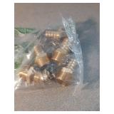 NICOLEKAY Brass Hose Barb Fittings, 5 Pcs, 3/4\" Barb x 3/4\" NPT Male, Solid Brass, Hose Barb Adapter Connector, Plumbing