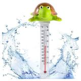 Floating Pool Thermometer, Large Display with String Easy to Read, Shatter Resistant, for Outdoor & Indoor Swimming Pools, Spas, Hot Tubs & Aquariums (Turtle)