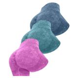 ONLY TWO MISSING PINK ATHVOTAR Workout Gym Biker Shorts Women: High Waisted Seamless Sports Running Butt Lifting Shorts Sets Washed Navy/Washed Turquoise/Washed Rose M