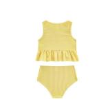 LIZENS Girls Two Piece Swimwear Striped Swimsuit for Kids Girls Swimsuit Tankini Set(LG100-1,3-4T) Yellow