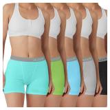 LALESTE 3\" Inseam Womens Cotton Boxer Briefs Underwear Boy Shorts Panties for Women 5 Pack XXXL
