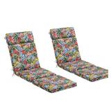 43 in. W x 21.5 in. D Outdoor Universal Chaise Lounge Cushion in Siesta Leaf (Set of 4) - Retail: $256