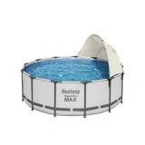 Flowclear Round Pool Canopy Sunshade  Compatible with 10 -18  Round Above-Ground Pools  - Retail: $95