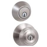 Hartford Satin Nickel Combo Pack with Double Cylinder Deadbolt-(Comes with only one key)
