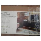 Ellery Luxe TV Stand for TVs up to 60" Black - Threshold: Gold-Finish Legs, Wood Frame, Storage - Retail: $400