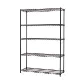 Black Anthracite 5-Tier Steel Wire Shelving Unit (48 in. W x 72 in. H x 18 in. D) - Retail: $149