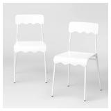 Set of 2 Wavy Metal Dining Chair White - Room Essentials - Retail: $64