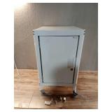 White Metal Rolling Storage Cabinet - Retail: $60