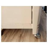 White Metal Rolling Storage Cabinet - Retail: $60