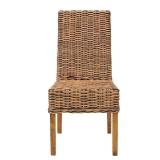 SAFAVIEH Sanibel Nautical Rattan Solid Dining Parsons Chair  Brown (Set of 2) - Retail: $586