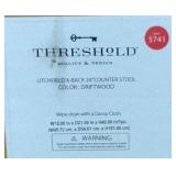 24" Litchfield X-Back Counter Height Barstool Driftwood Brown - Threshold Solid Hardwood, Rustic Farmhouse Style, Footrests - Retail: $190