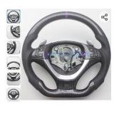 Replacement D Shape Real Carbon Fiber Leather Steering Wheel Compatible With BMW X5 M E70 X6 M E71 2009-2014 (With Paddles) - Retail: $429