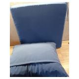Outdoor Seat Cushion Set 24 x 24 x 4 Inch, Waterproof & Fade Resistant Patio Furniture Cushions with Removable Cover and Ties, Thick Deep Seating Pads for Outside Chair Sofa Couch, Blue