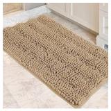 Pack of 3 ,Bathroom Rugs, Soft Chenille Bath Mat, Super Absorbent Water Bath Rugs, Striped Pattern Bath Mats for Bathroom Non Slip, Machine Washable, Bath Mats for Indoor and Bathroom Floor, 32"x 20" 