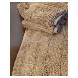 Pack of 3 ,Bathroom Rugs, Soft Chenille Bath Mat, Super Absorbent Water Bath Rugs, Striped Pattern Bath Mats for Bathroom Non Slip, Machine Washable, Bath Mats for Indoor and Bathroom Floor, 32"x 20" 