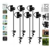 Pack of 8 ,Ground Anchors Screw in, Multi-Purpose Trampoline Stakes Heavy Duty, 3\" Wider Spiral Mobile Home Anchors Hurricane Earth Anchor for Trampoline, Storage Shed, Swing Sets, Carports - Retail: