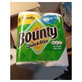 Bounty Paper Towels Quick Size, White, 16 Family Rolls = 40 Regular Rolls