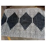 HelloTree Area Rug for Living Room 5x7 Washable Geometric Moroccan Rug Stripe Farmhouse Bohemian Minimalistic Non Slip Non Shedding Ultra Thin Soft Rug for Bedroom Office DiningRoom Nursery-Black - Re
