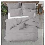 120\"x98\" 1 Pc Super King Plus/Super Oversize King Duvet Cover Only 100% Egyptian Cotton -600 TC Comforter Cover,Zipper Closure & Corner Ties -Fits Only Extra Large Inserts -gray - Retail: $87