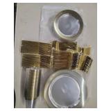 300-Piece Gold-Rimmed Clear Plastic Dinnerware Set - Retail: $45