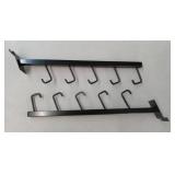 10-Pack Wall-Mounted Metal Rack with Multiple Hooks - Retail: $15